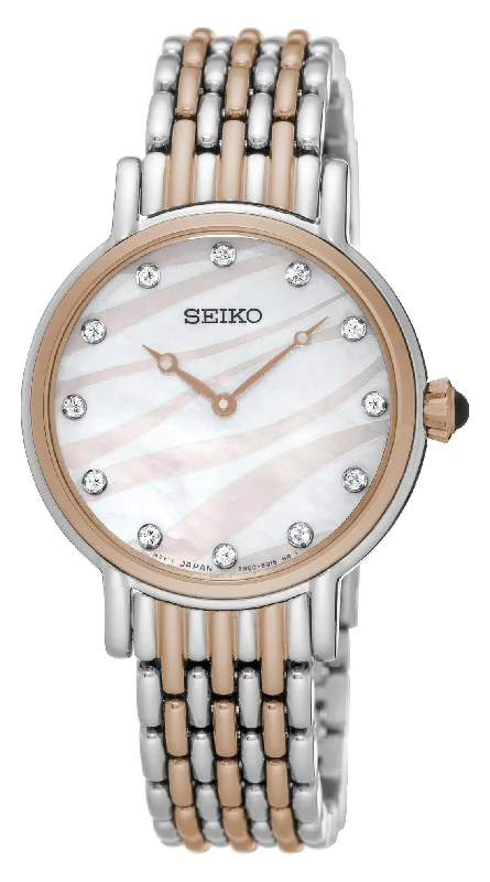 Seiko Women's Crystal Dial Rose Gold Watch