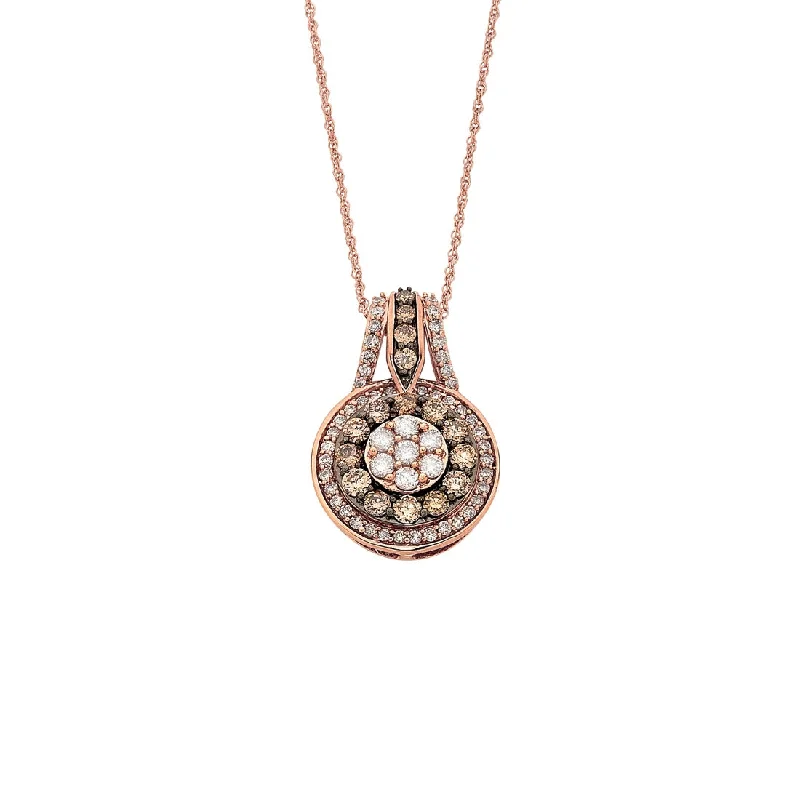 stylish gold necklaces for women -9ct Rose Gold 1.00ct Cognac Diamond Necklace