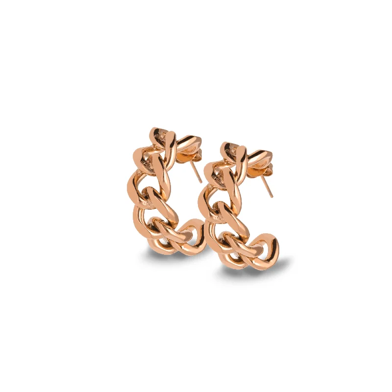 designer earrings for women -Chain earring rosé gold