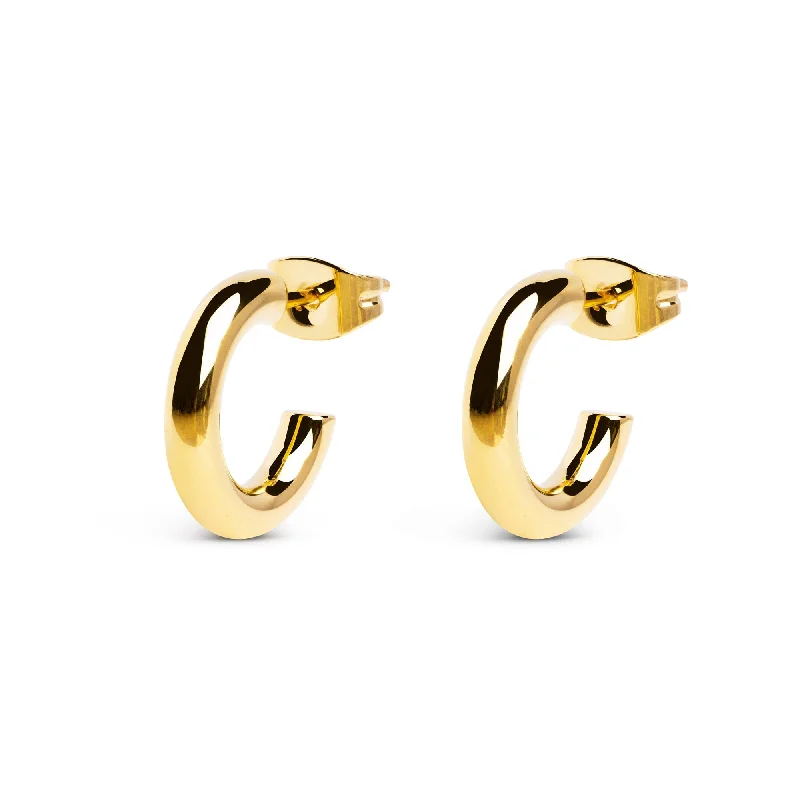 trendy stud earrings for women -Nairo Gold Hoop Earrings