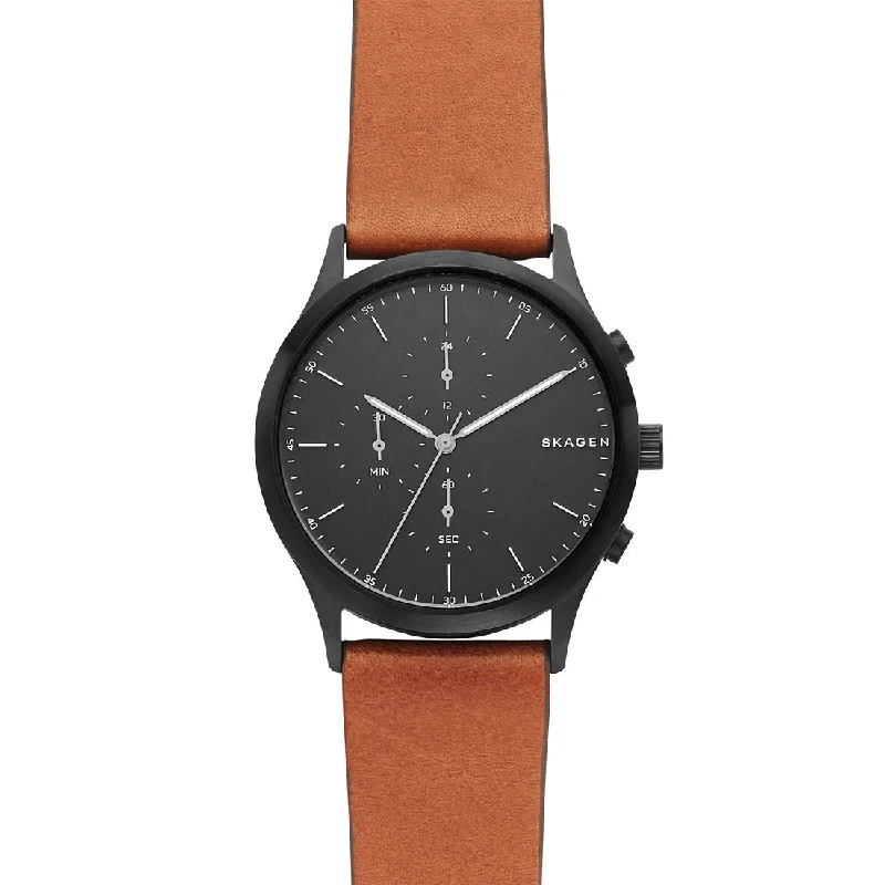 Skagen Jorn Brown Leather Chronograph Watch SKW6477