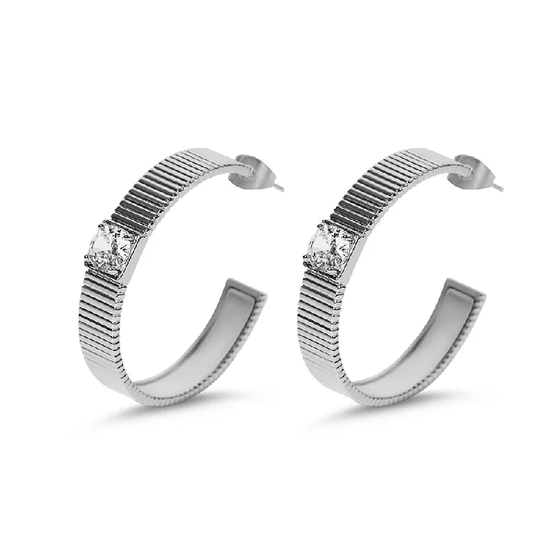 oversized hoop earrings for women -THE ROUGE CZ HOOP EARRINGS