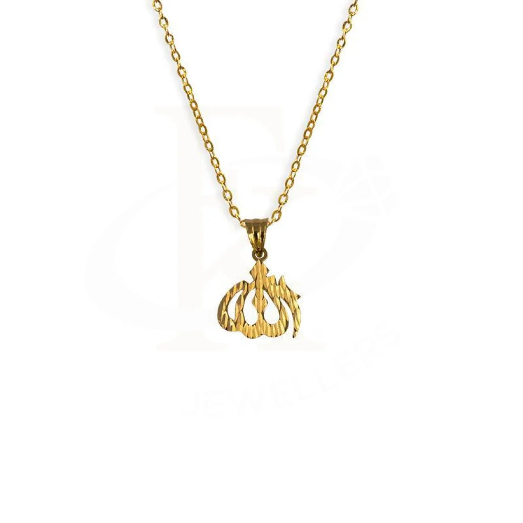 colorful necklaces for women -Gold Necklace (Chain with Allah Pendant) 18KT - FKJNKL1679