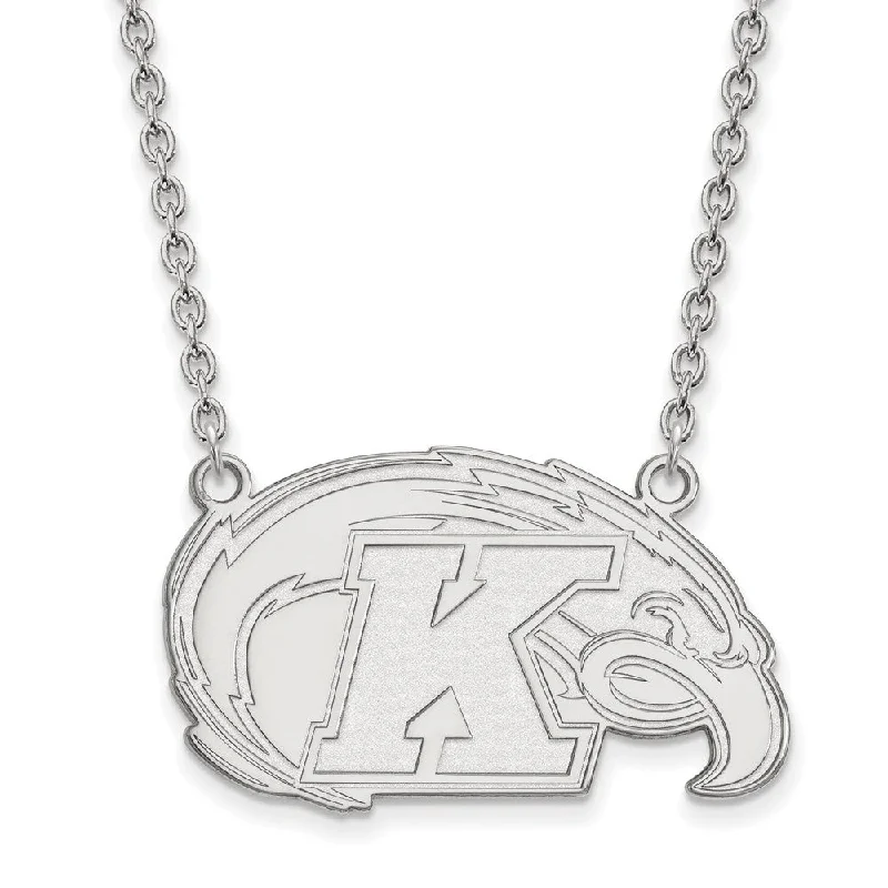 antique-style necklaces for women -14k White Gold Kent State Large Pendant Necklace