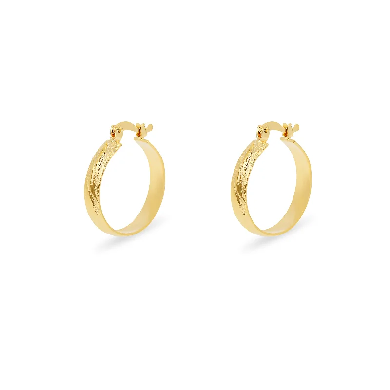 dangle earrings for women -THE HALF BRUSHED HOOP EARRINGS