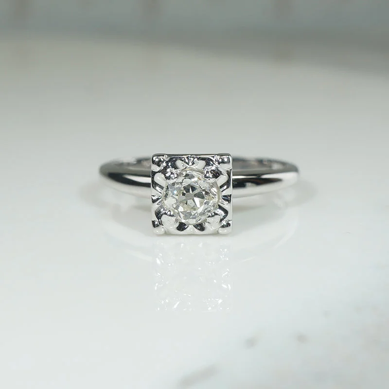 three-stone engagement rings for women -Simply Sparkly Old Mine Cut Diamond Solitaire Ring