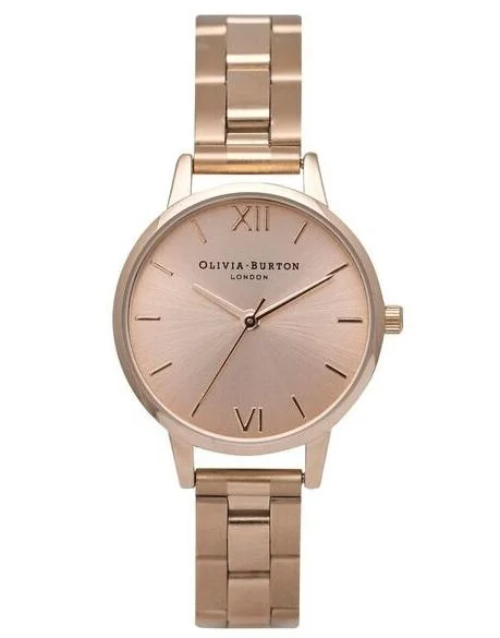 OLIVIA BURTON MIDI DIAL ROSE GOLD CASE BAND