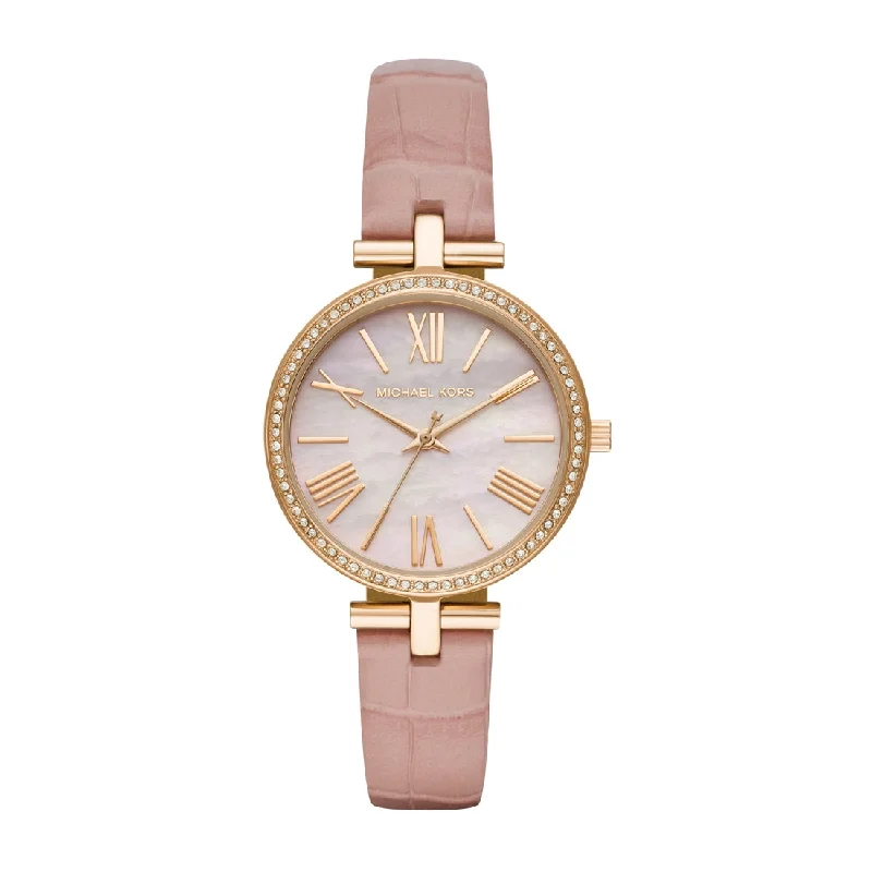 Michael Kors Maci Blush Leather Watch MR2790