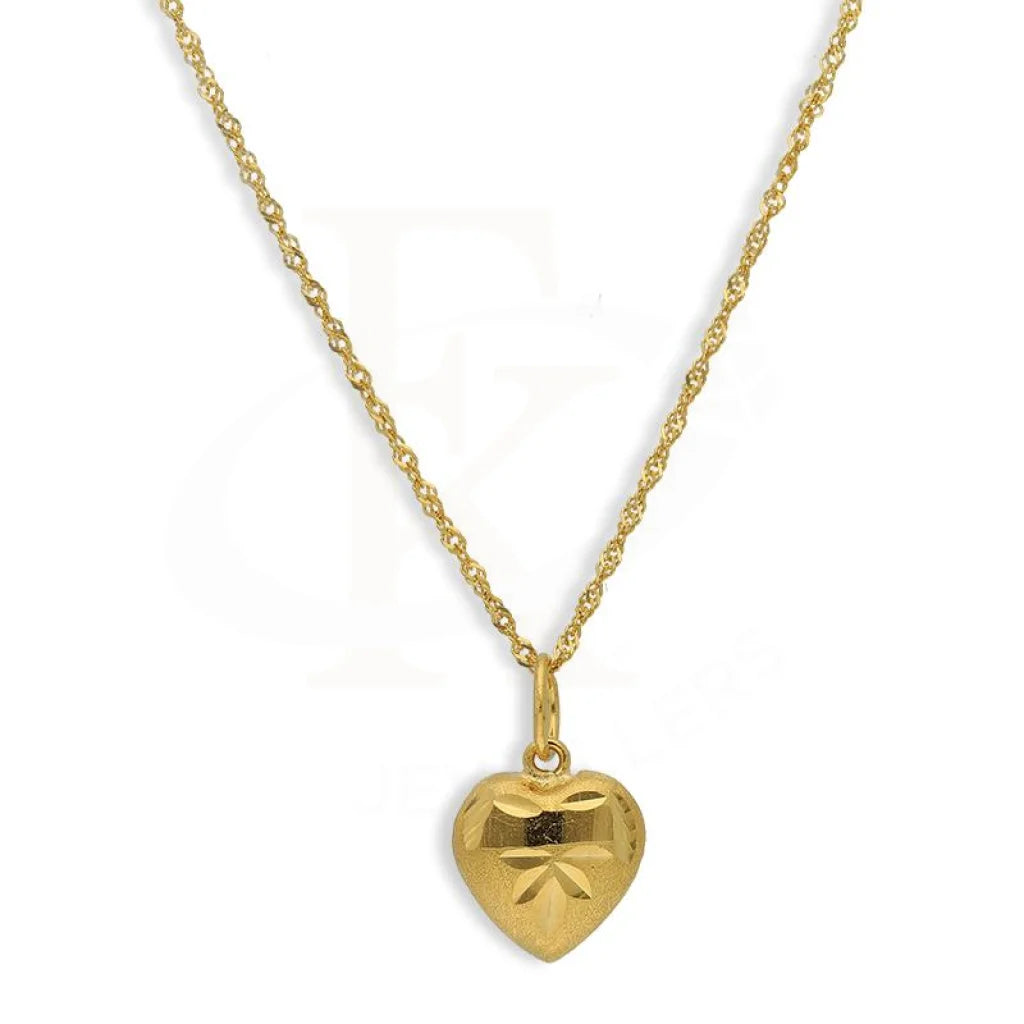 statement necklaces for women -Gold Necklace (Chain with Heart Pendant) 22KT - FKJNKL22K2688