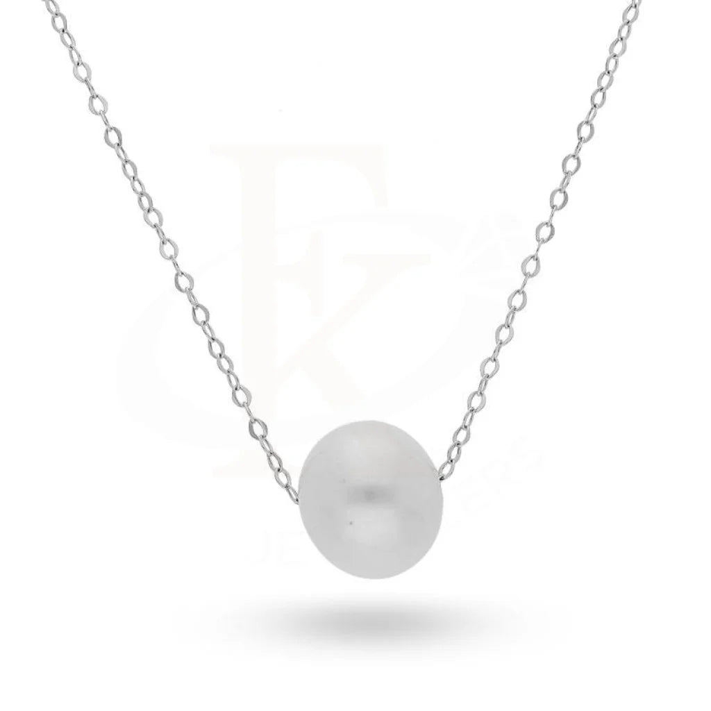 birthstone pendant necklaces for women -Pearl Necklace in 18KT White Gold - FKJNKL18K2143