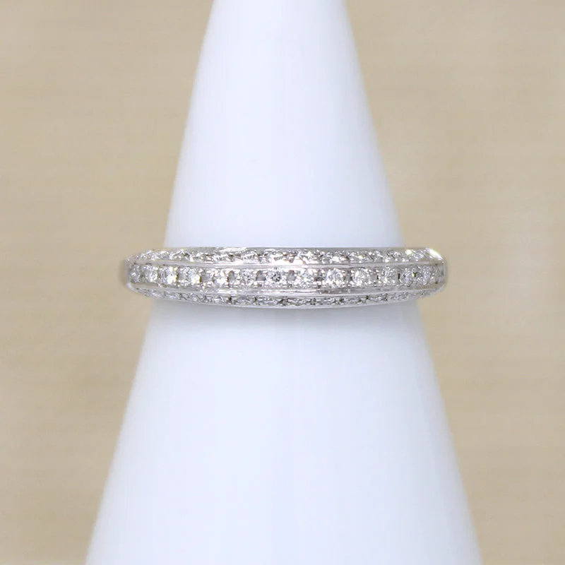 matching engagement and wedding rings -Deco Diamond Platinum Wedding Band by 720