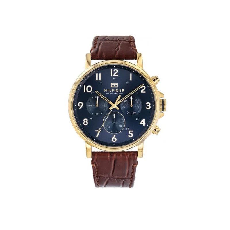 Tommy Hilfiger Daniel Men's Brown Leather Multi-function Watch Model 1710380