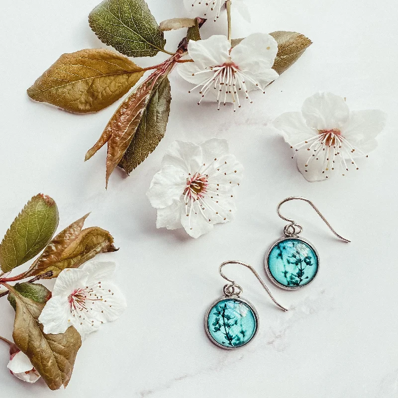 unique earrings for women -Blue Blossom - Drop Earrings