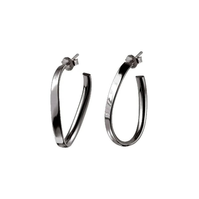 floral earrings for women -Obbo Black Earrings