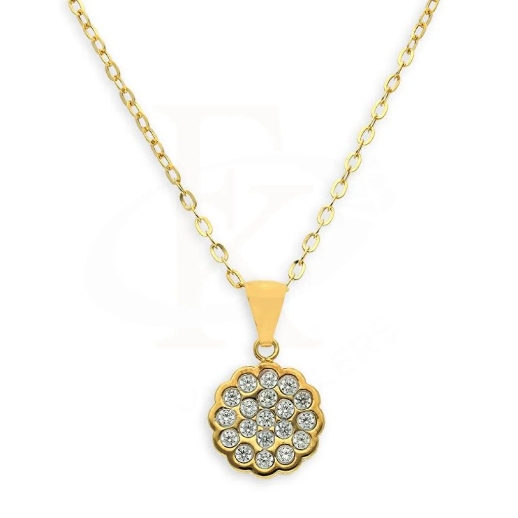 hand-crafted necklaces for women -Gold Necklace (Chain with Pendant) 18KT - FKJNKL18K2342