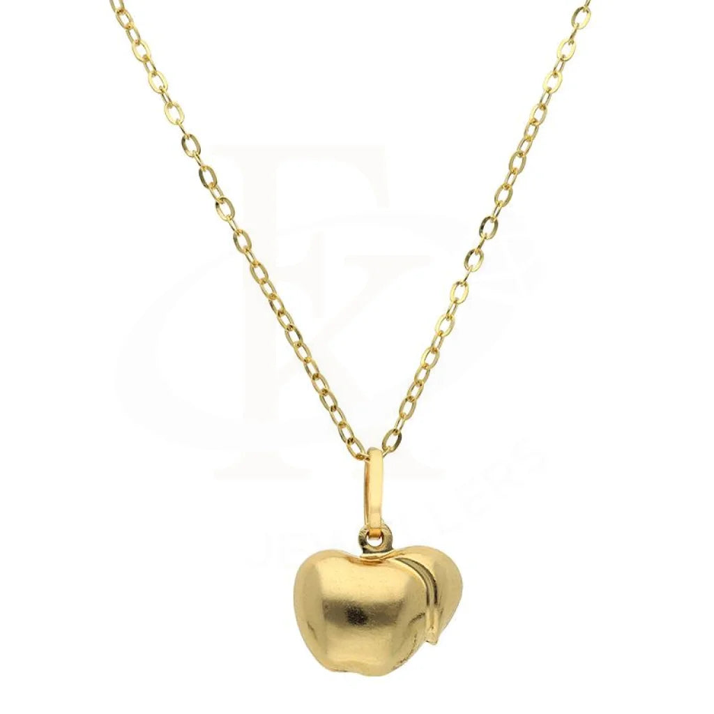 statement pendant necklaces for women -Gold Necklace (Chain with Apple Shaped Pendant) 18KT - FKJNKL18K2489