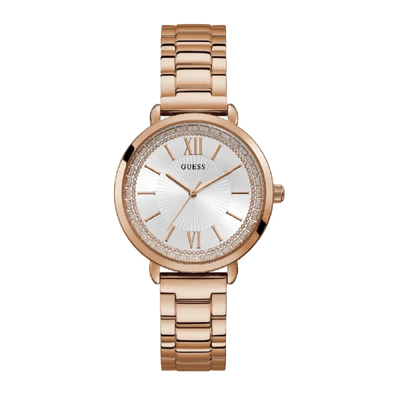 Guess Posh Ladies Rose Tone Watch W1231L3