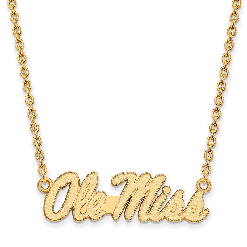 crystal necklaces for women -10k Yellow Gold U of Mississippi Large Ole Miss Pendant Necklace