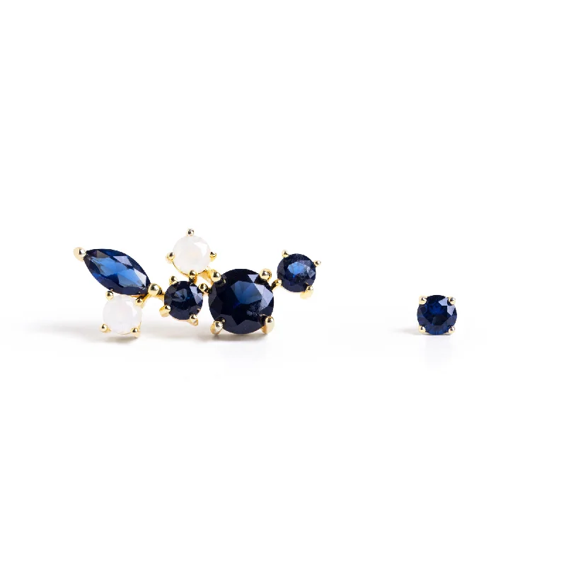 matching earrings and bracelet sets -Wish & Spark Sapphire Gold Earrings