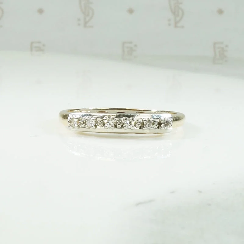 affordable engagement rings for women -Two-Tone Gold and Six Diamond Band