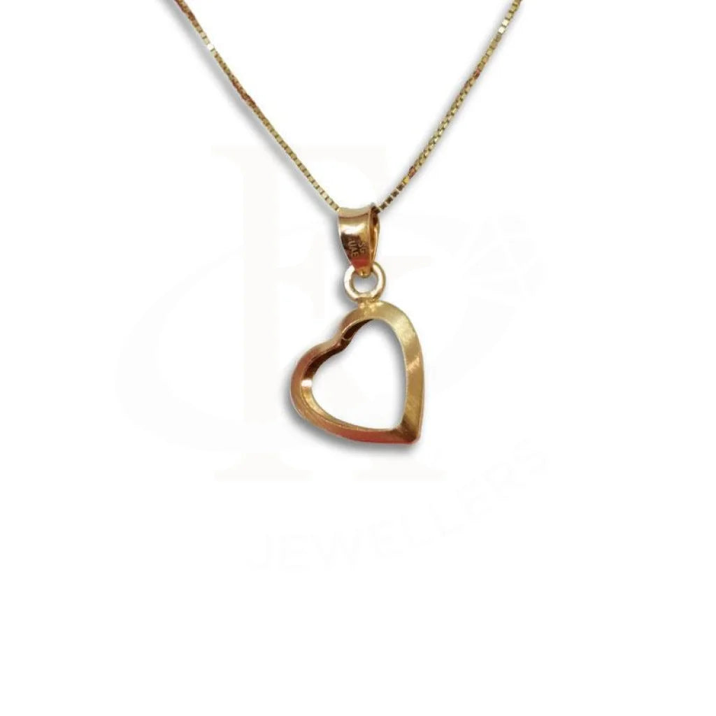 trendy gold necklaces for women -Gold Necklace (Chain with Heart Pendant) 18KT - FKJNKL1207