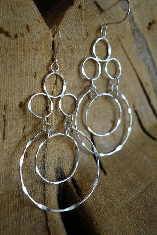 bridal earrings for women -Sterling Silver Hoop Earrings