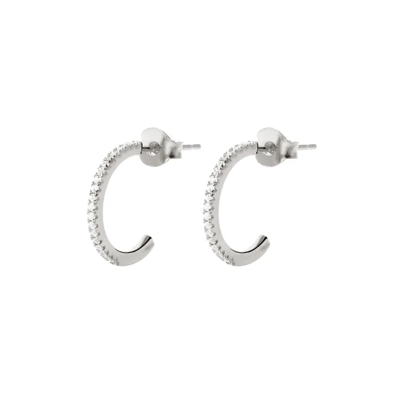 unique gold earrings for women -Diamonds L Silver Hoop Earrings