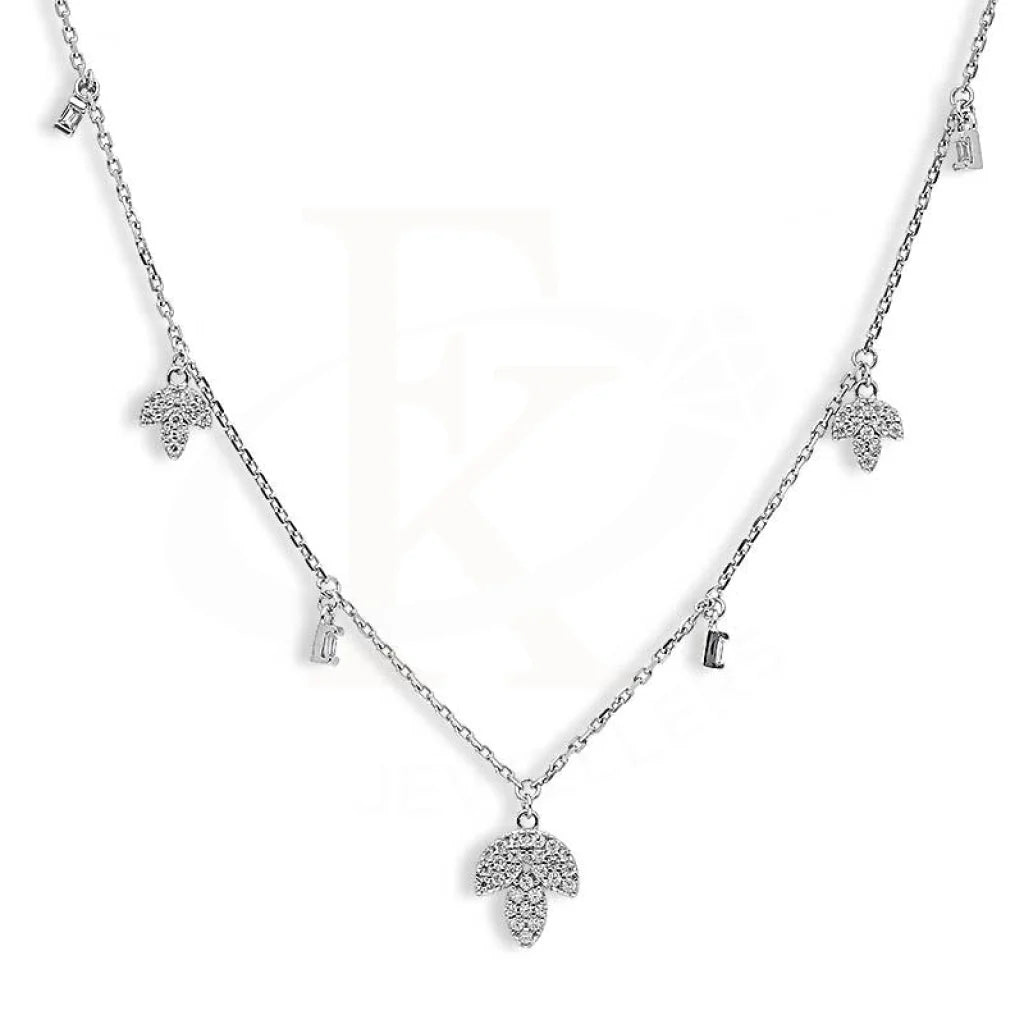 bold necklaces for women -Sterling Silver 925 Leaf Shaped Necklace - FKJNKLSL2887