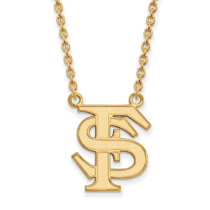 customized necklaces for gifts -10k Yellow Gold Florida State Large 'FS' Pendant Necklace