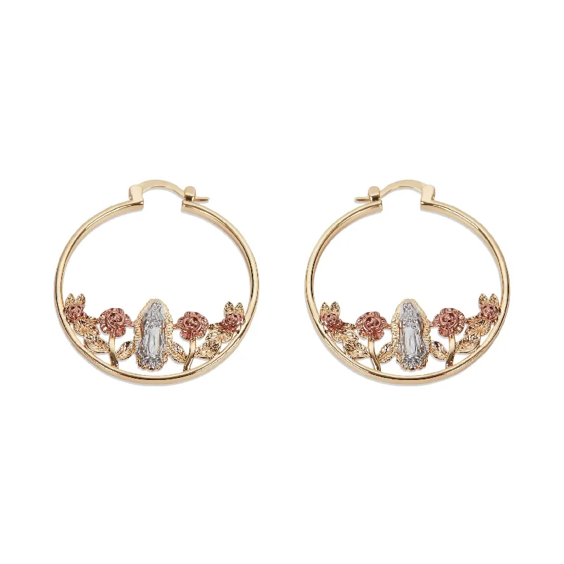 crystal earrings for women -THE GUADALUPE ROSE HOOP EARRINGS