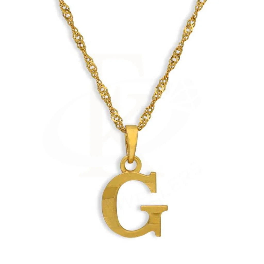 silver necklaces for women -Gold Necklace (Chain with Alphabet Pendant) 22KT - FKJNKL22K2733