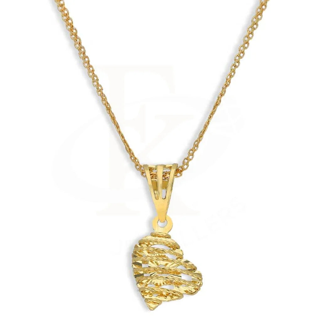 multi-strand necklaces for women -Gold Necklace (Chain with Heart Shaped Pendant) 18KT - FKJNKL18K2821