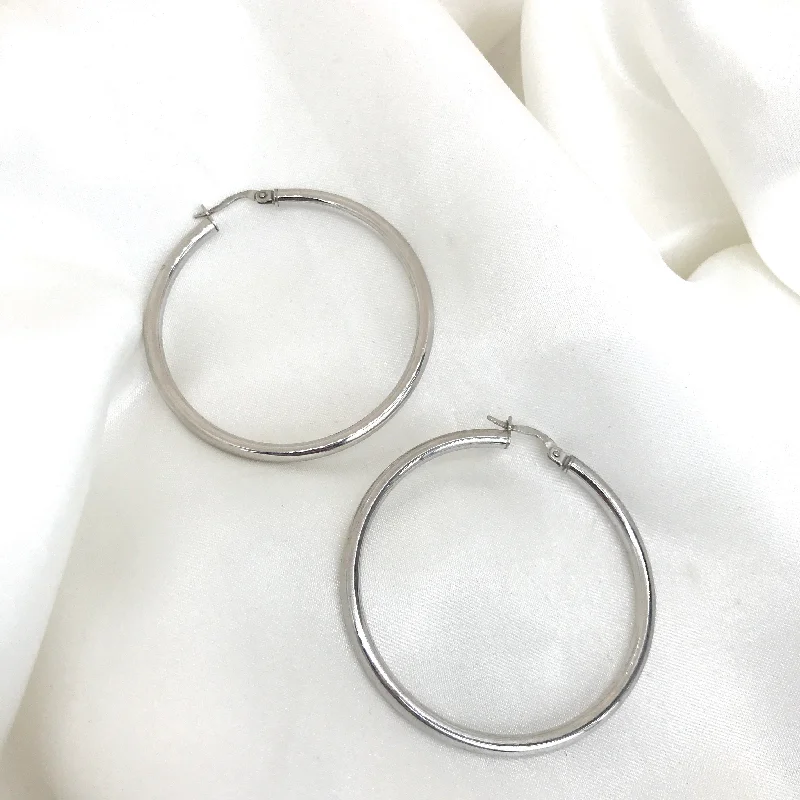 colorful earrings for women -925 Sterling Silver Larger Hoops- 2 Sizes