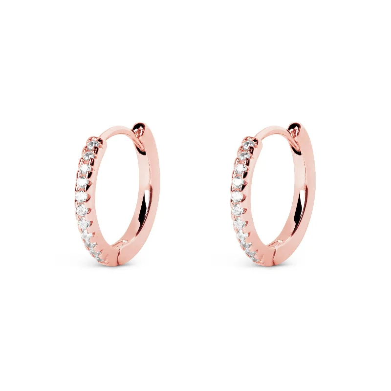 dangle earrings for women -Cleo L Rose Gold Hoop Earrings