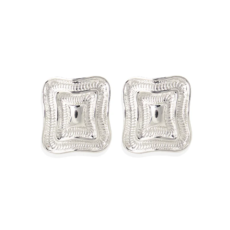 luxury earrings for brides -WAVE Earrings - Silver