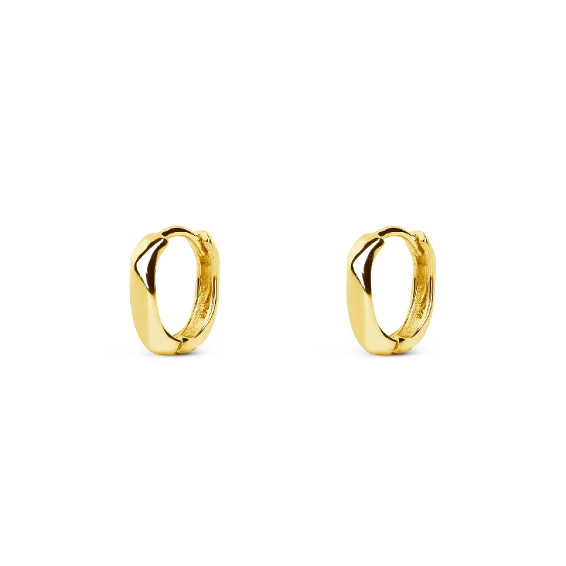 gold stud earrings for weddings -Ribbon Gold Hoop Earrings