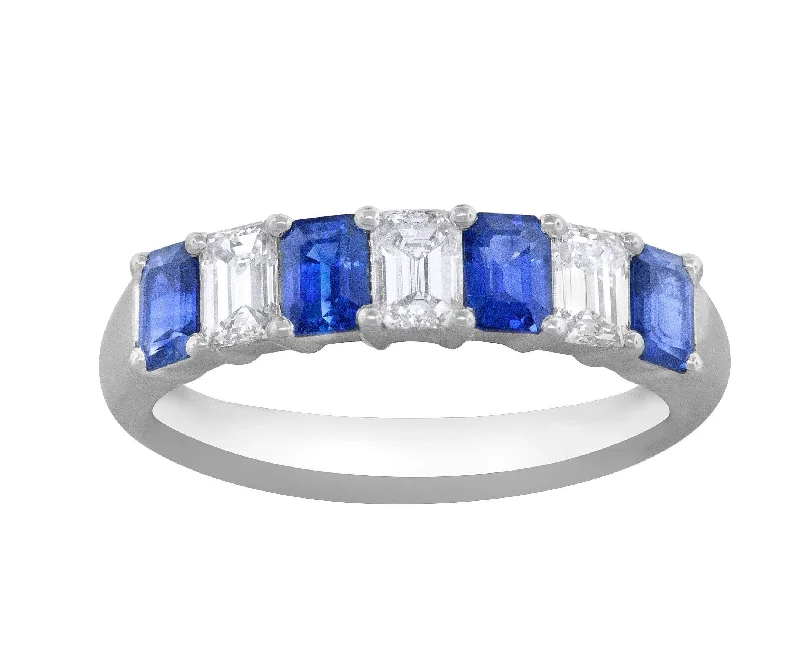 diamond halo engagement rings for women -Sapphire and Diamond Band