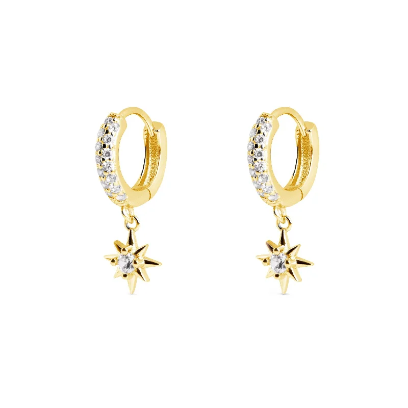 silver earrings for women -Polar Star Sparks Gold Earrings