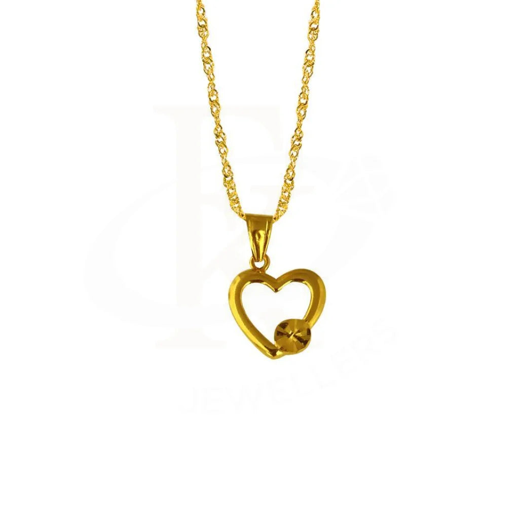 diamond necklaces for brides -Gold Necklace (Chain with Heart Pendant) 22KT - FKJNKL1661