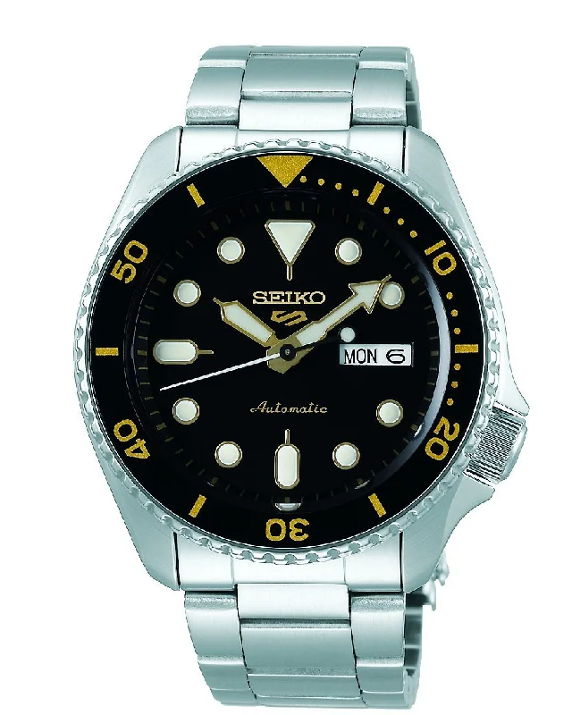 Seiko Automatic Black & Silver Men's Watch