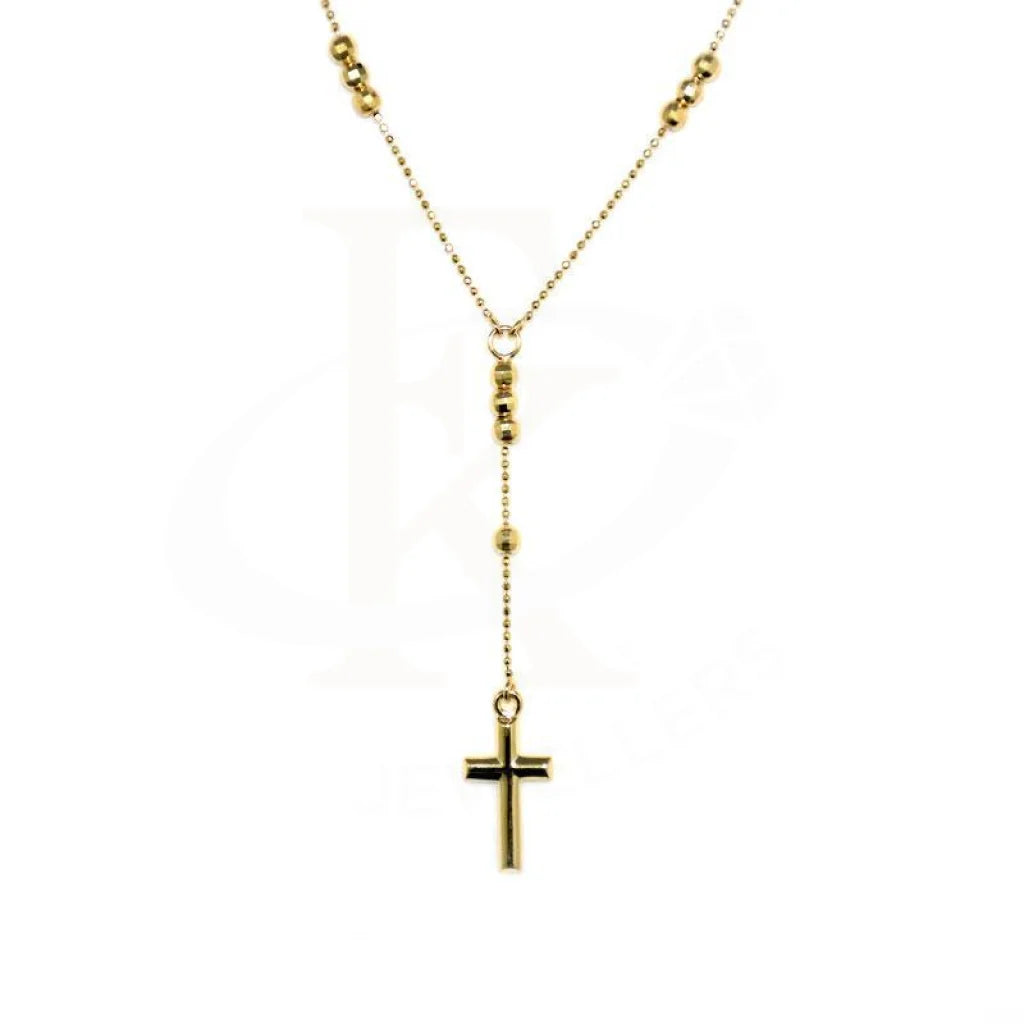 wedding pendant necklaces for women -Gold Necklace (Chain with Cross Pendant) 18KT - FKJNKL1490