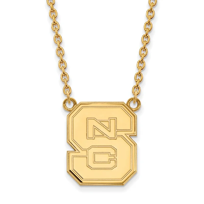 matching necklaces and earrings for brides -10k Yellow Gold North Carolina Large 'NCS' Pendant Necklace