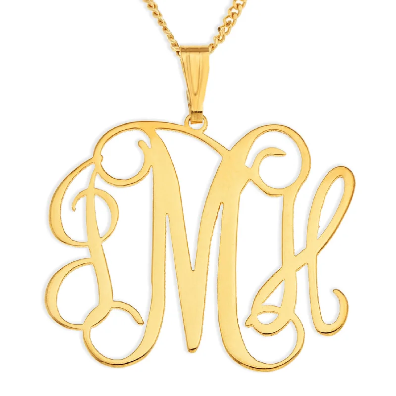 timeless pendant necklaces for women -Personalised 9ct Yellow Gold Monogram Necklace