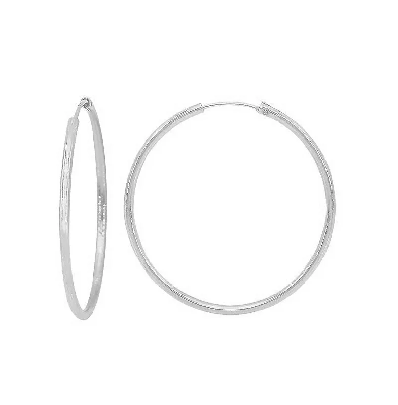 cute stud earrings for women -Endless Hoop Earrings Sterling Silver