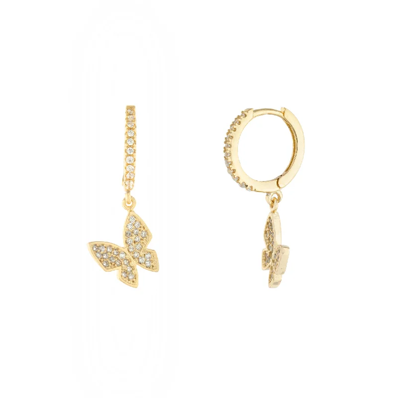 oversized earrings for women -Butterfly Huggies