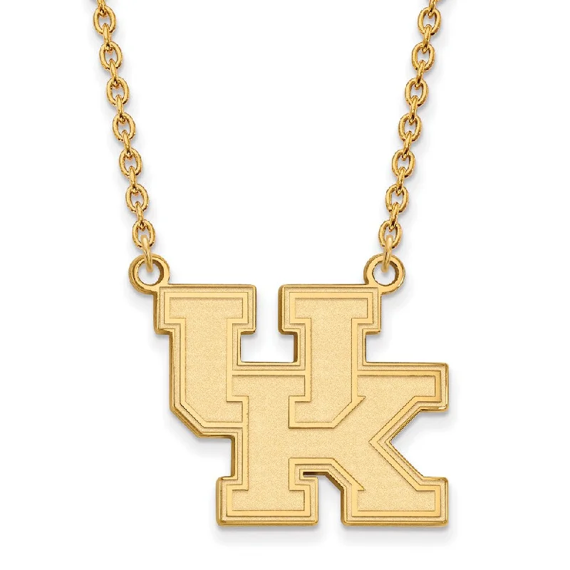 gemstone necklaces for women -10k Yellow Gold U of Kentucky Large 'UK' Pendant Necklace