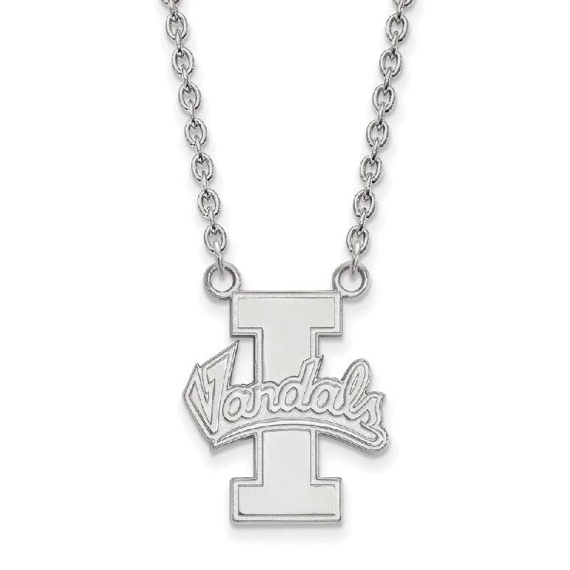 custom name necklaces for women -10k White Gold U of Idaho Large Pendant Necklace