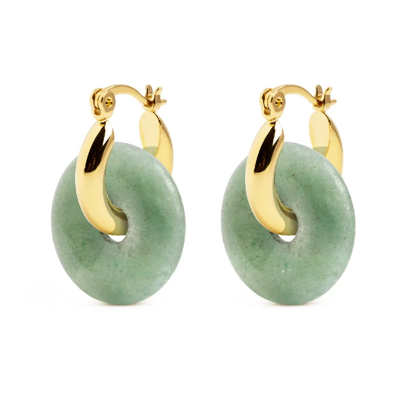 statement earrings for women -Bella Jade Gold Hoop Earrings