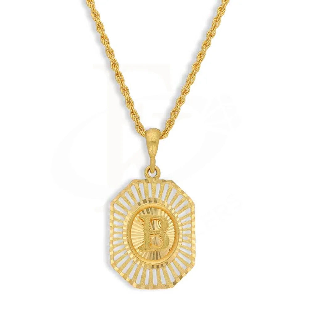 affordable statement necklaces for women -Gold Necklace (Chain with Alphabet Pendant) 21KT - FKJNKL21K2293