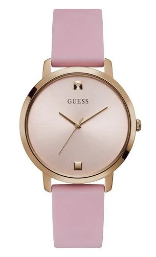 GUESS NOVA ROSE GOLD CAE FACE PINK SILICONE STRAP